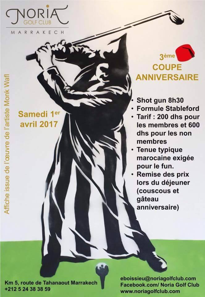Golf Maroc, 3 éme COUPE ANNIVERSAIRE Noria Golf Marrakech  